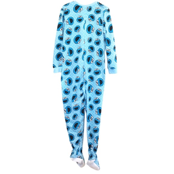 Cookie Monster Onesie Pajamas For Adult & Teens, Size XL - Picture 4 of 10